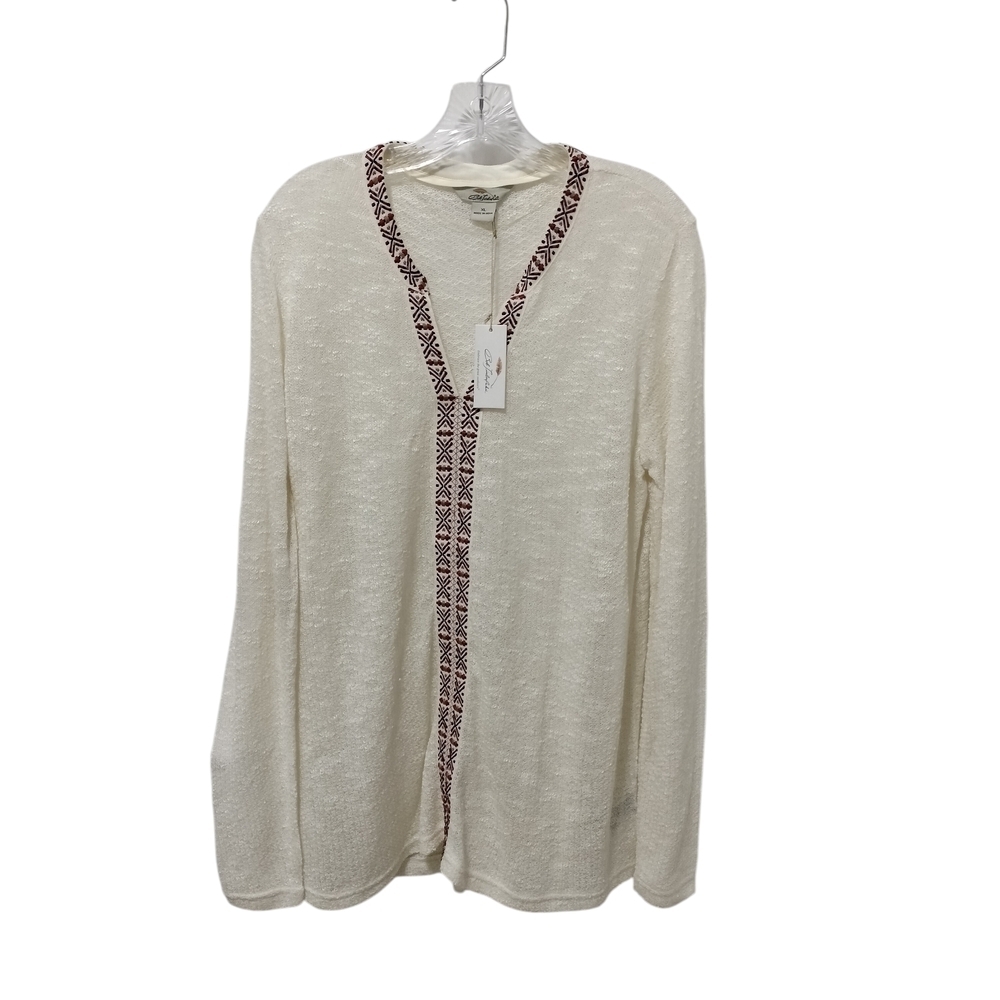 Bob Timberlake Elegant Cream Cardigan with Patterned Trim